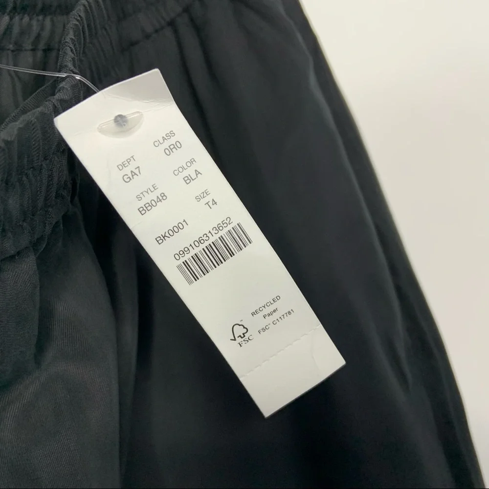 J.Crew Womens Eco Cupro Pull On Crop Pants Sz 4 Tall Black Silky Elastic Waist